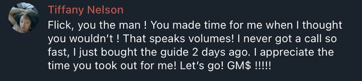 Member Tiffany: never got a call so fast, bought the guide two days ago